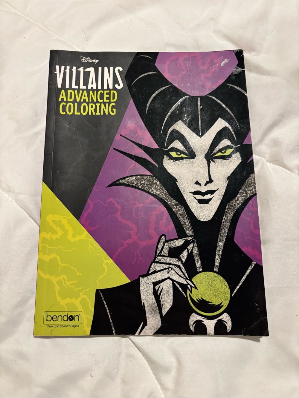 Disney Villains Advanced Coloring Book - Purple & Lime Cover Art